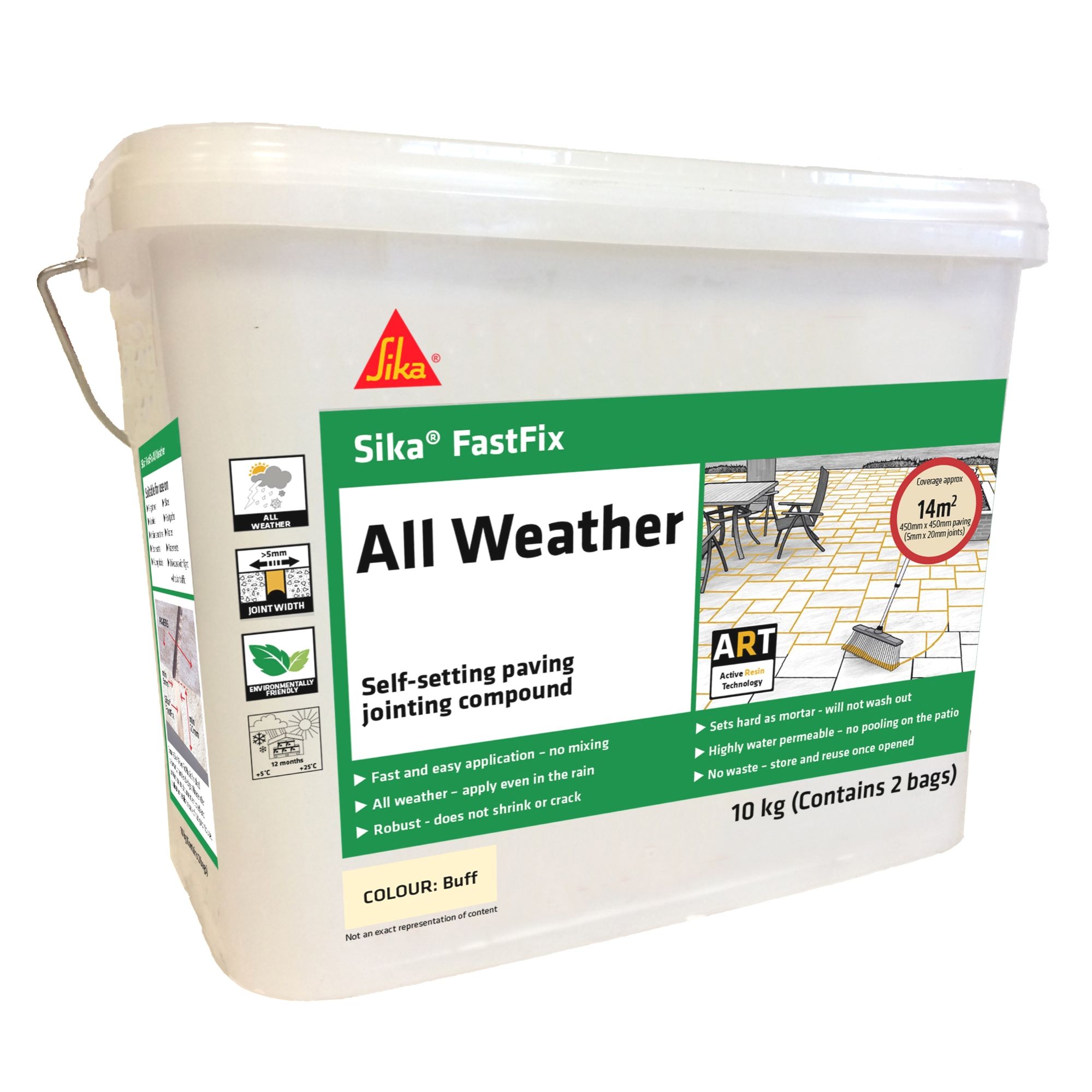 Sika FastFix Ready mixed Buff Paving Grout, 10kg Bag DIY at B&Q