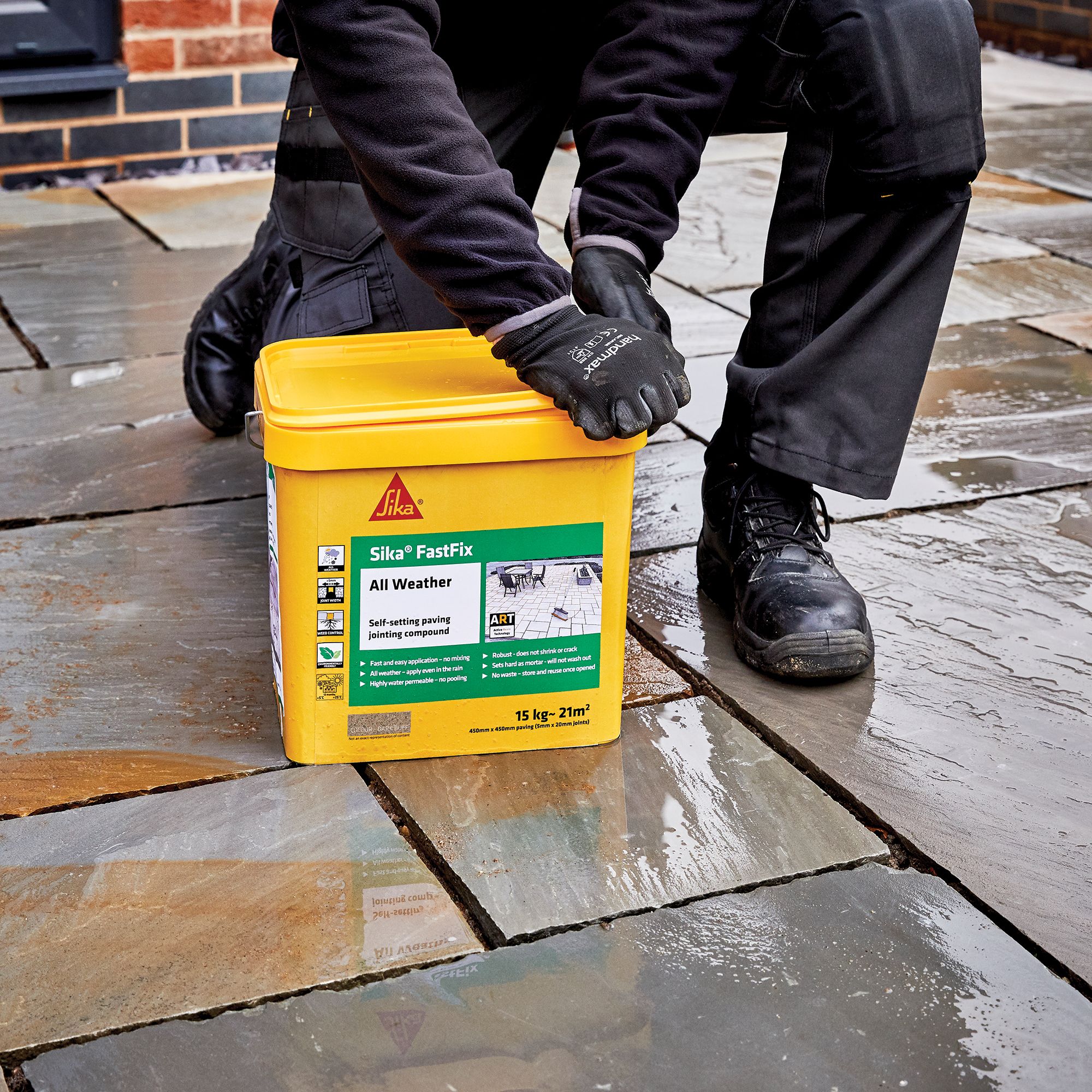 Sika FastFix Ready mixed Quick dry Charcoal Jointing compound, 15kg