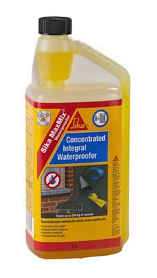 Sika MaxMix Yellow Waterproofing & air entraining admixture, 1L Bottle 1L