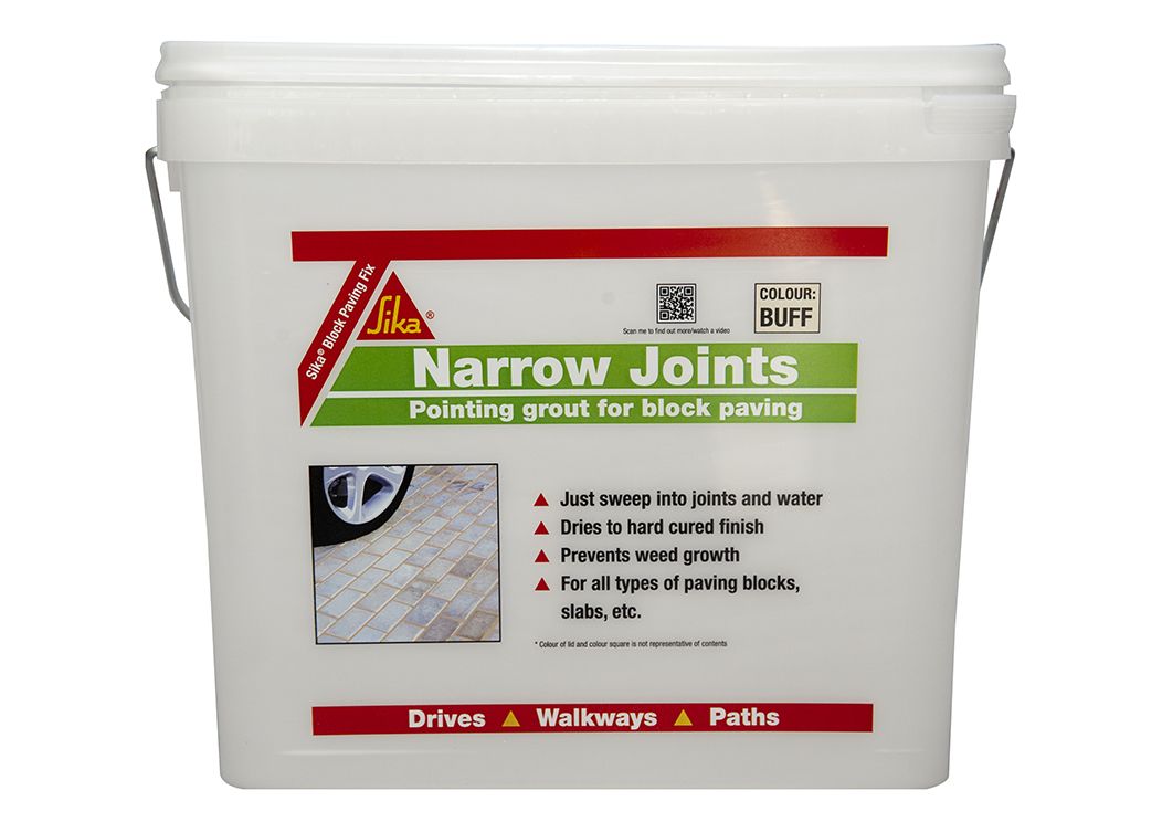 Sika Ready mixed Buff Paving joint repair grout, 15kg Tub DIY at B&Q
