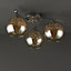 Silas Modern Glass & steel Chrome effect 3 Lamp Ceiling light
