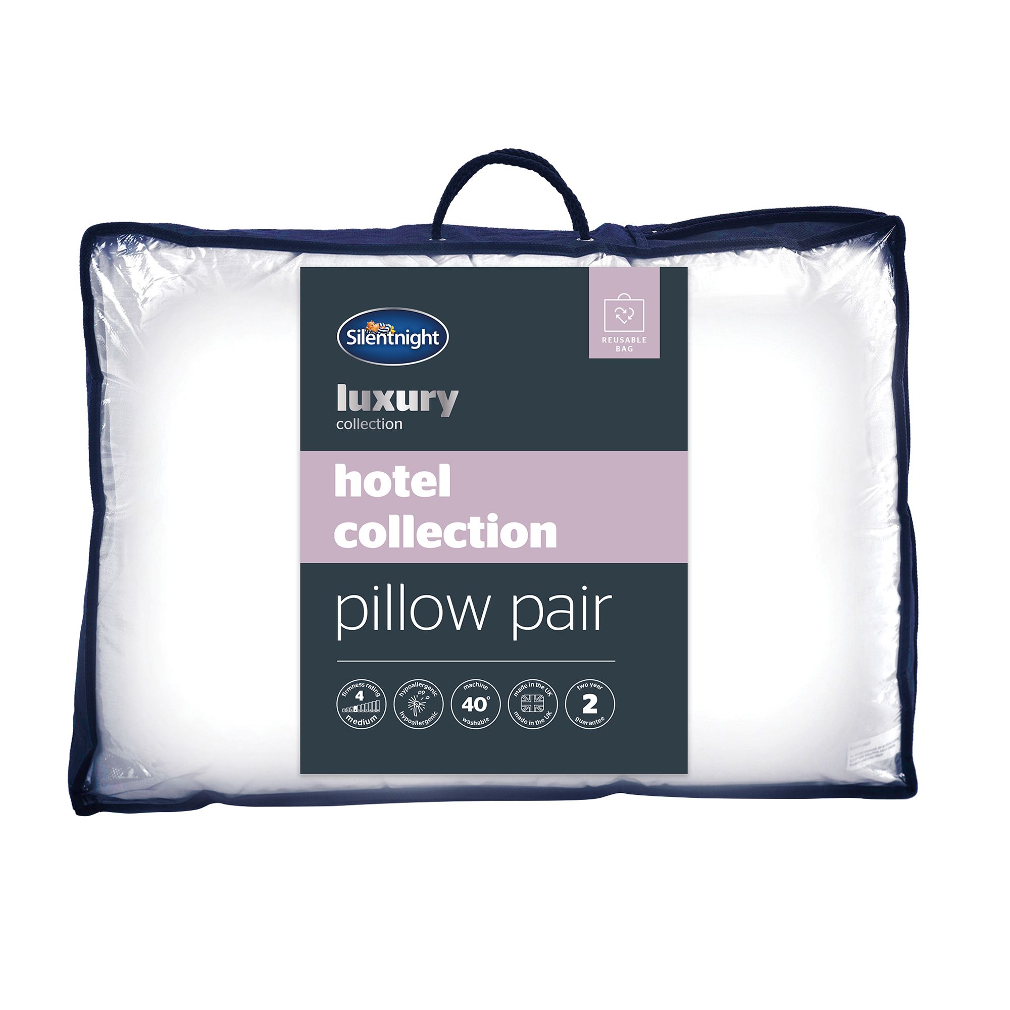 Silentnight Luxury hotel Medium Hypoallergenic Pillow Pair of 2 DIY at B Q