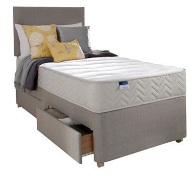 Silentnight Miracoil Memory Fibre Memory Foam 2 Drawer Single Divan Set ...