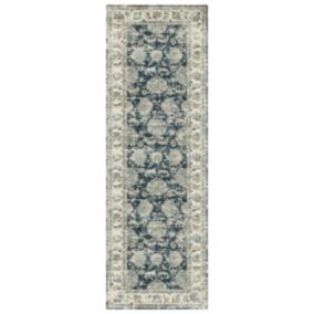 Silk Road Blue Perla Medium Runner, (L)180cm x (W)60cm