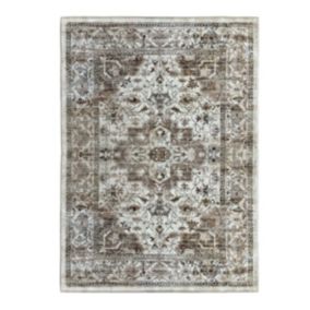 Silk Road Cream & Brown Keshan Medium Rug, (L)160cm x (W)120cm