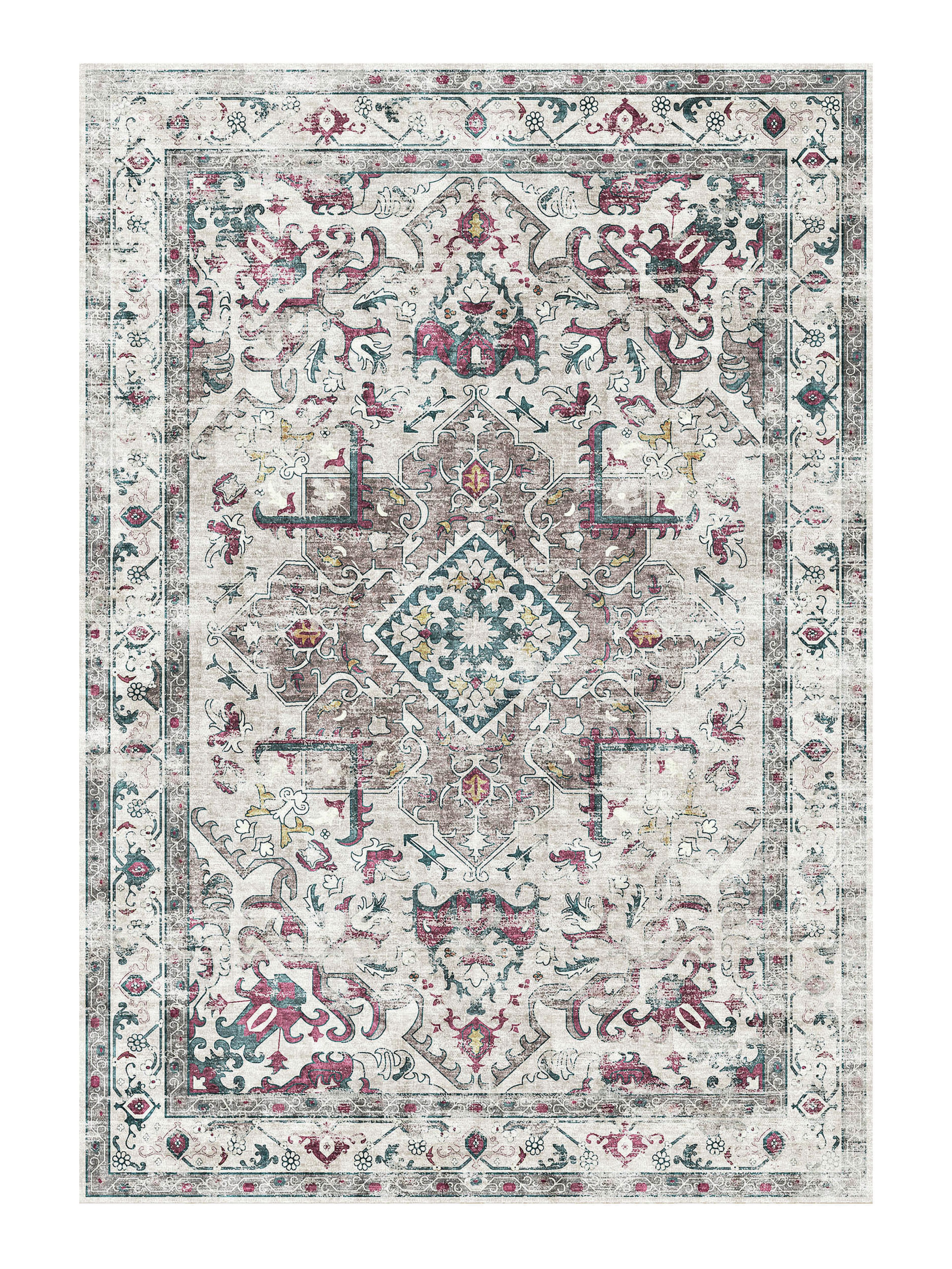 Silk Road Multi Traditional Large Rug, (L)230.2cm x (W)160cm