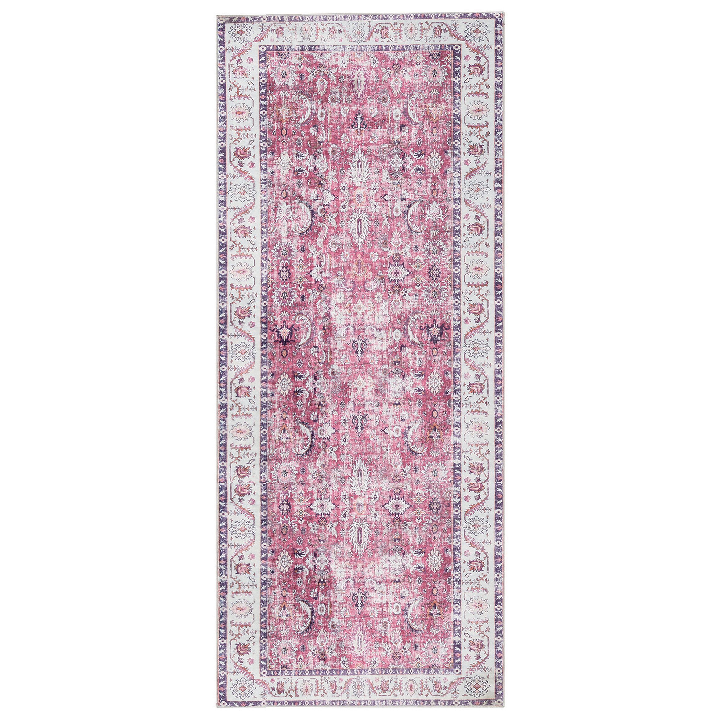 Silk Road Pink Rada Medium Runner, (L)180cm x (W)60cm