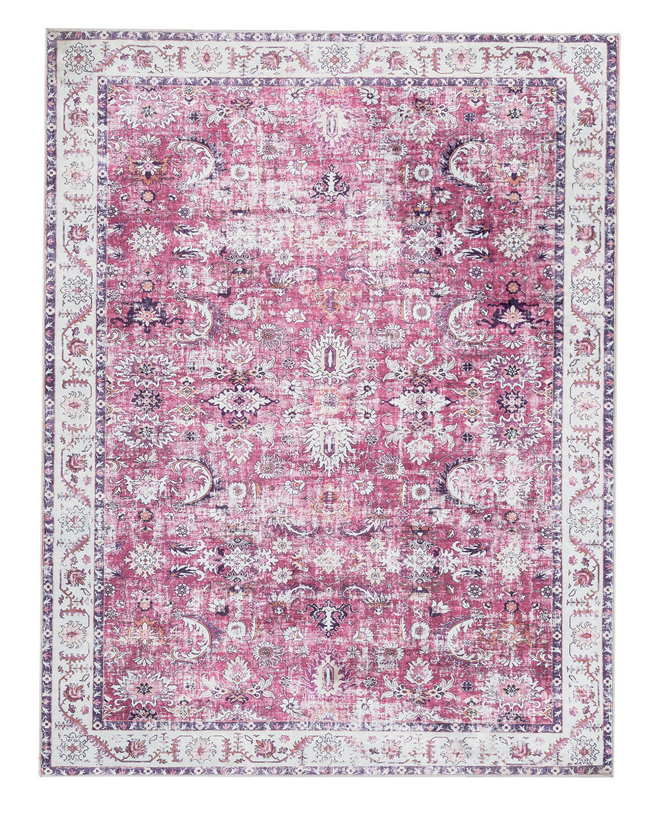 Silk Road Pink Traditional Large Rug, (L)230cm x (W)160cm