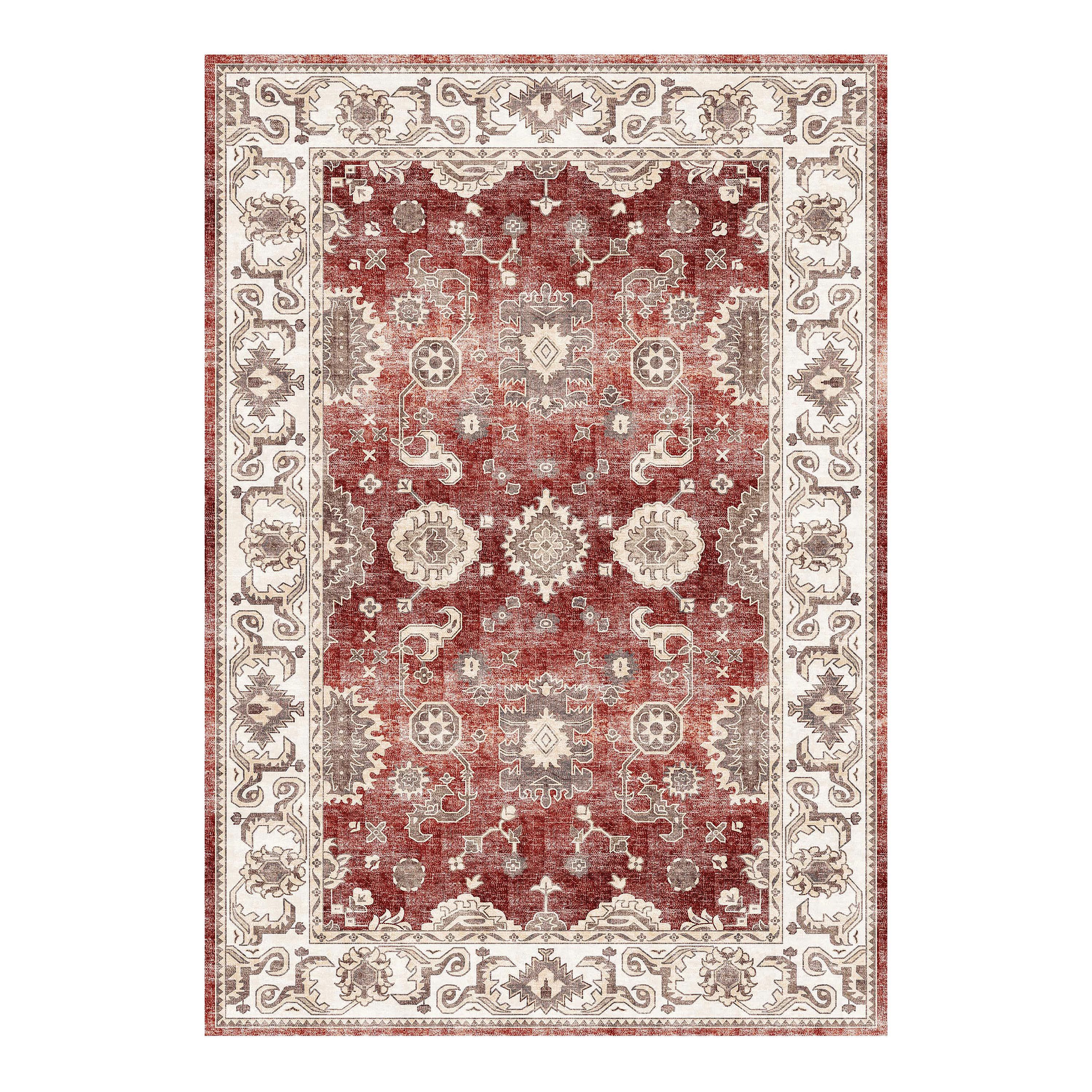 Silk Road Red Jasru Medium Rug, (L)160cm x (W)120cm