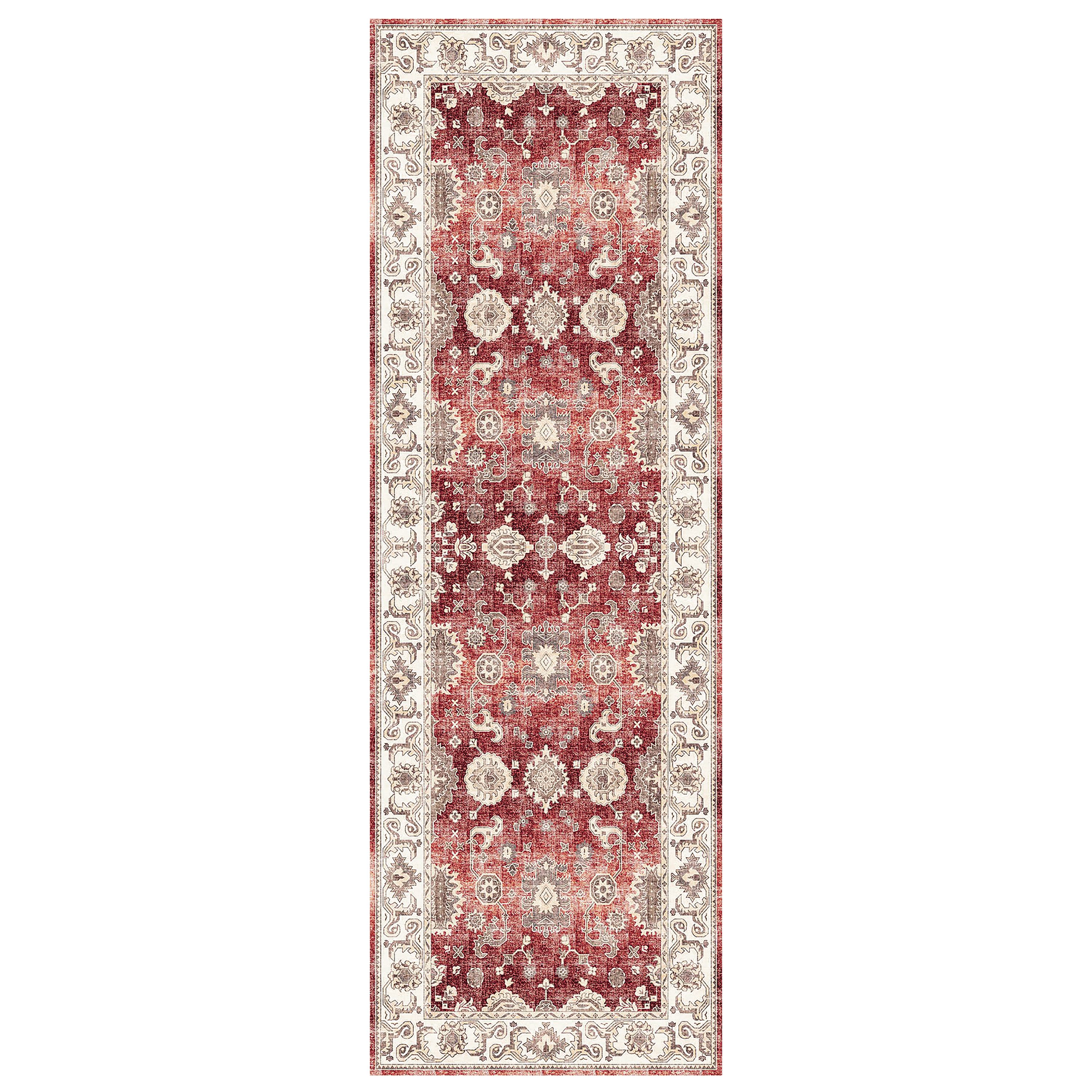 Silk Road Red Jasru Medium Runner, (L)180cm x (W)60cm