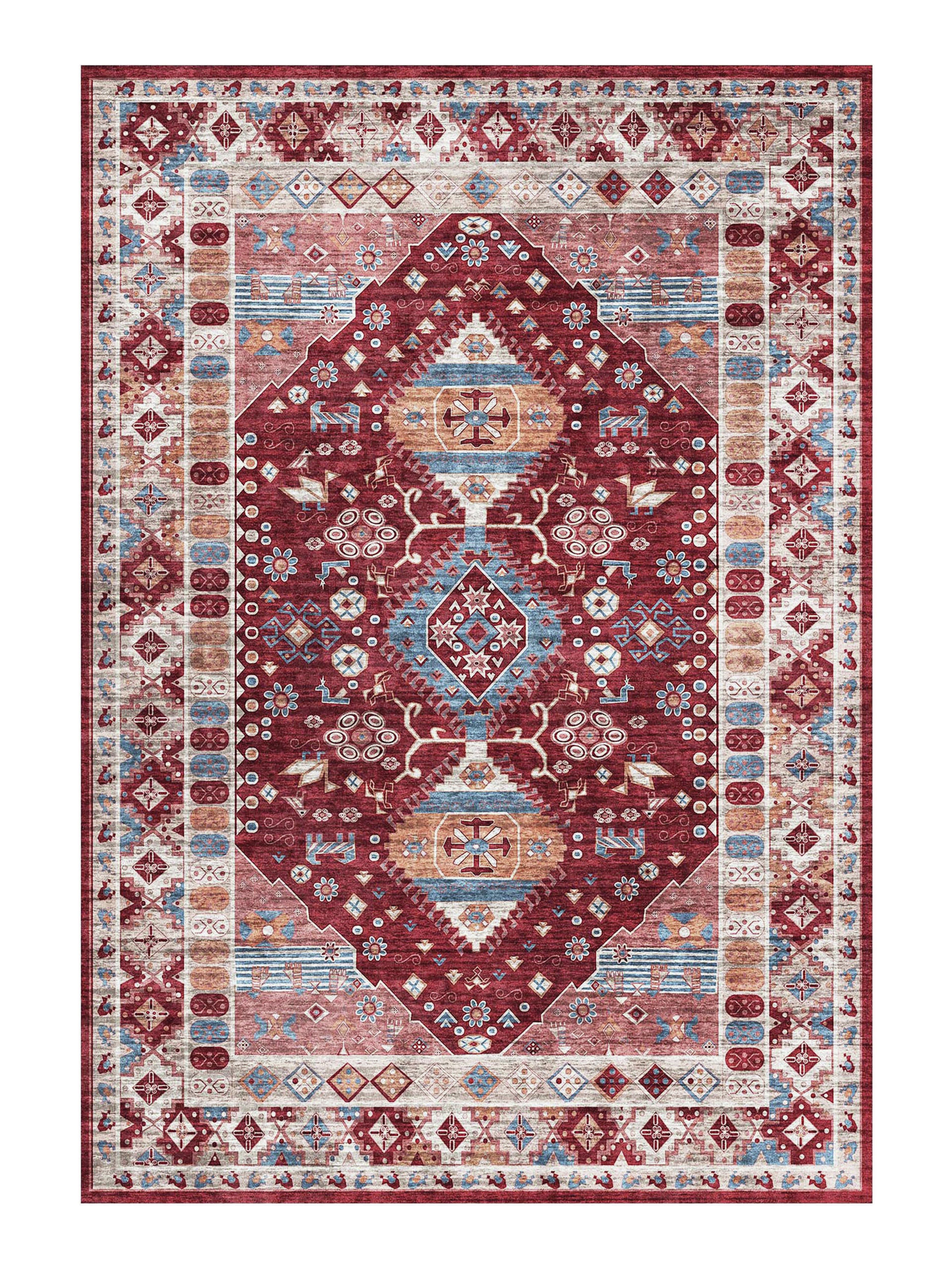 Silk Road Red Traditional Large Rug, (L)230.1cm x (W)160cm