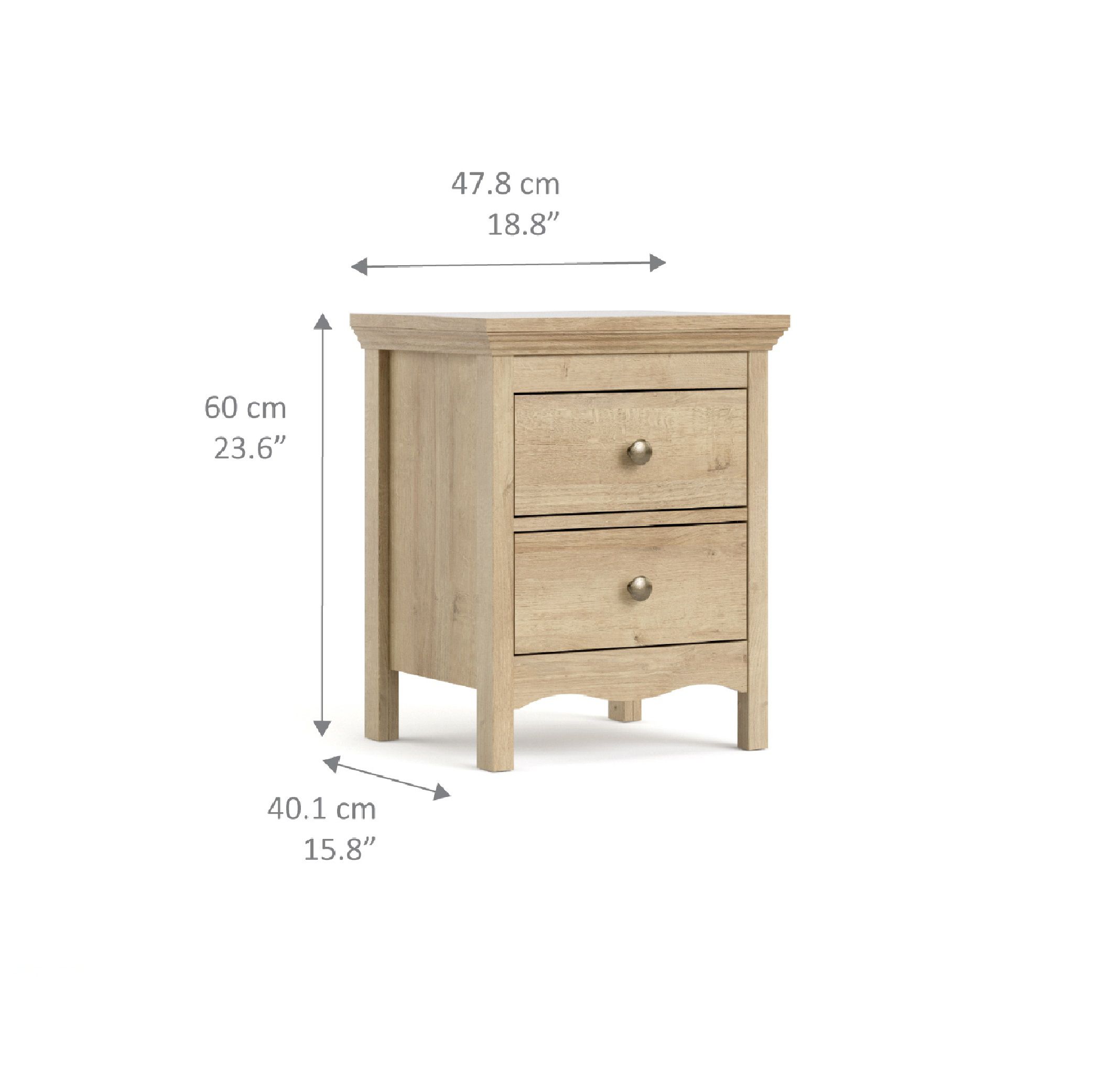 Silkeborg Matt riviera oak effect Bedside chest (H)600mm (W)478mm (D)400mm