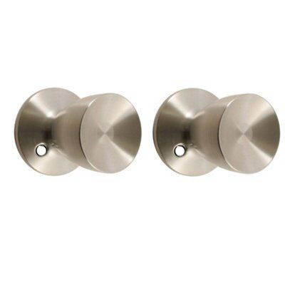 Silver Brass & stainless steel Round Internal Door knob (Dia)45mm, Set
