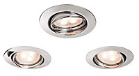 Silver Chrome effect Adjustable LED Warm white Downlight 3.8W IP20 of 3