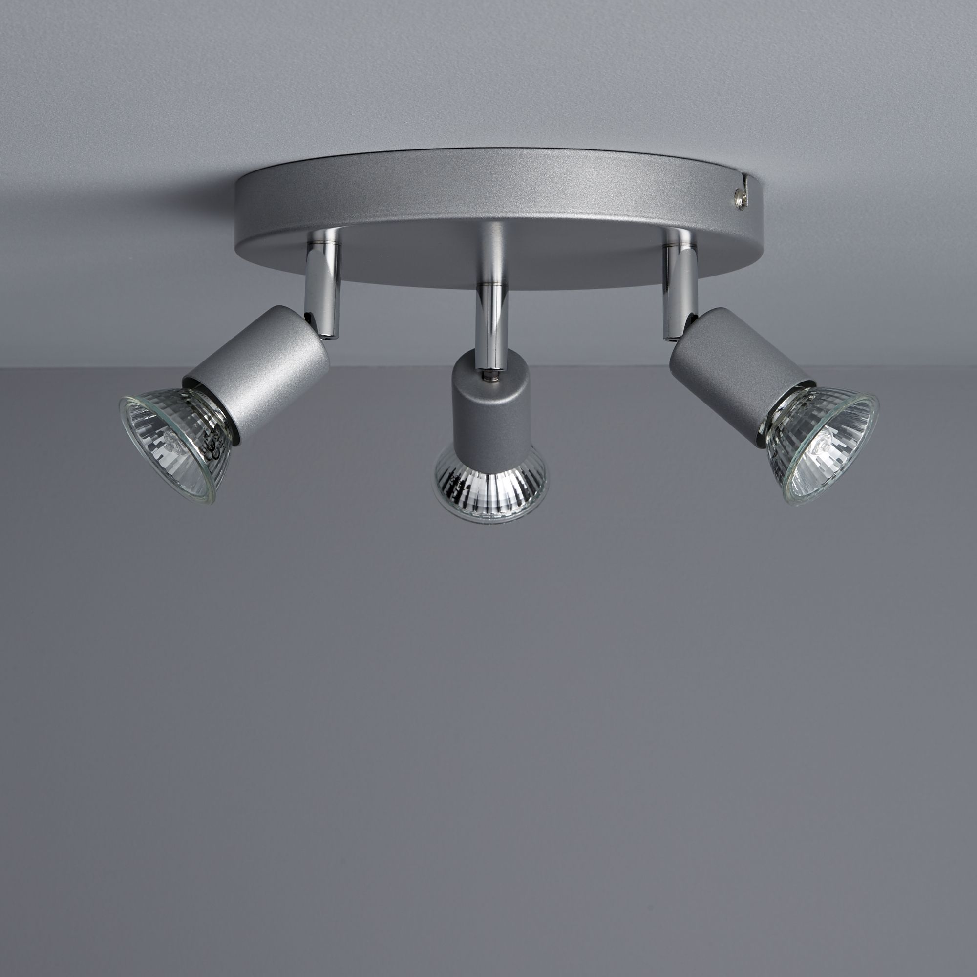 Silver effect 3 Light Spotlight