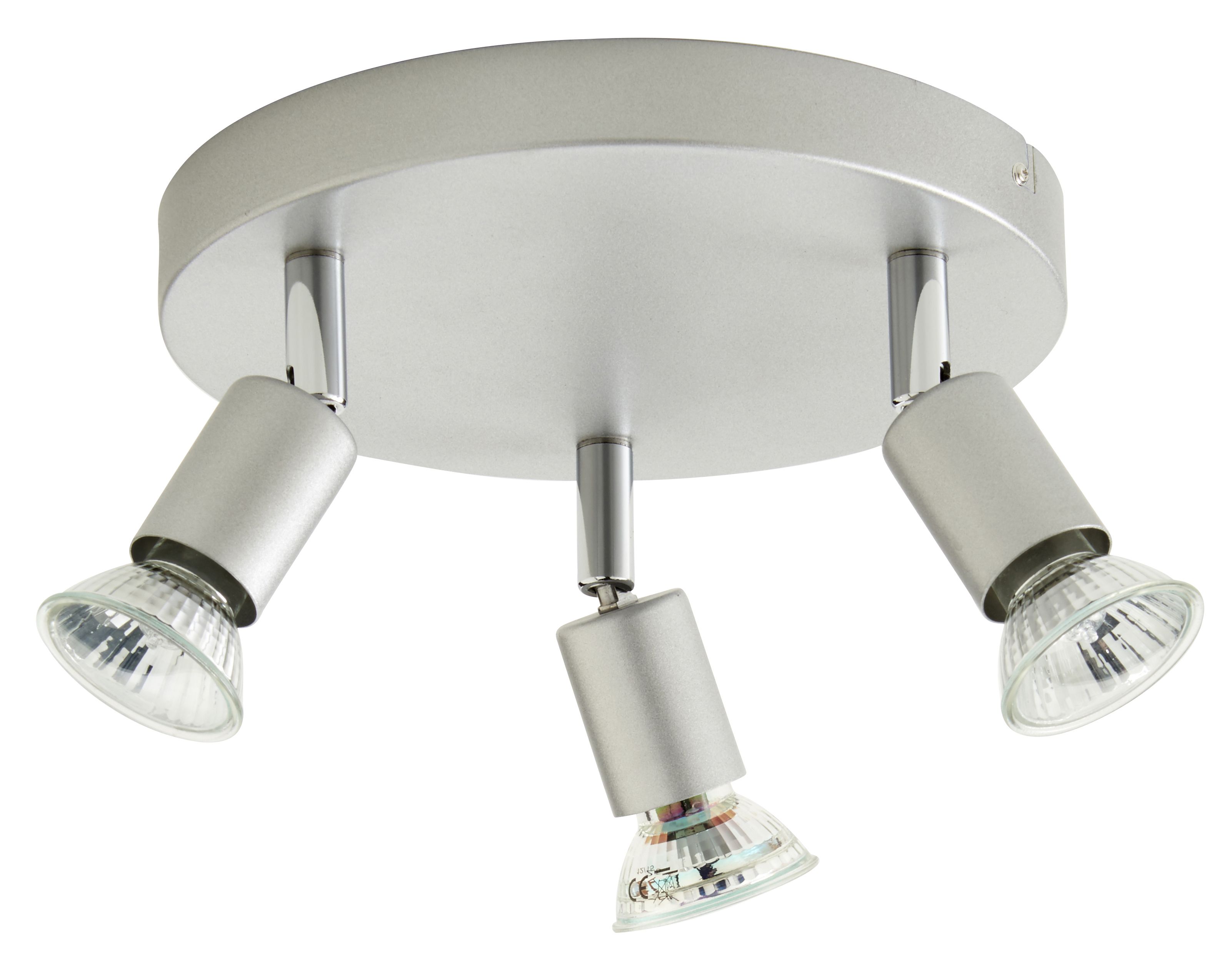 Silver effect 3 Light Spotlight
