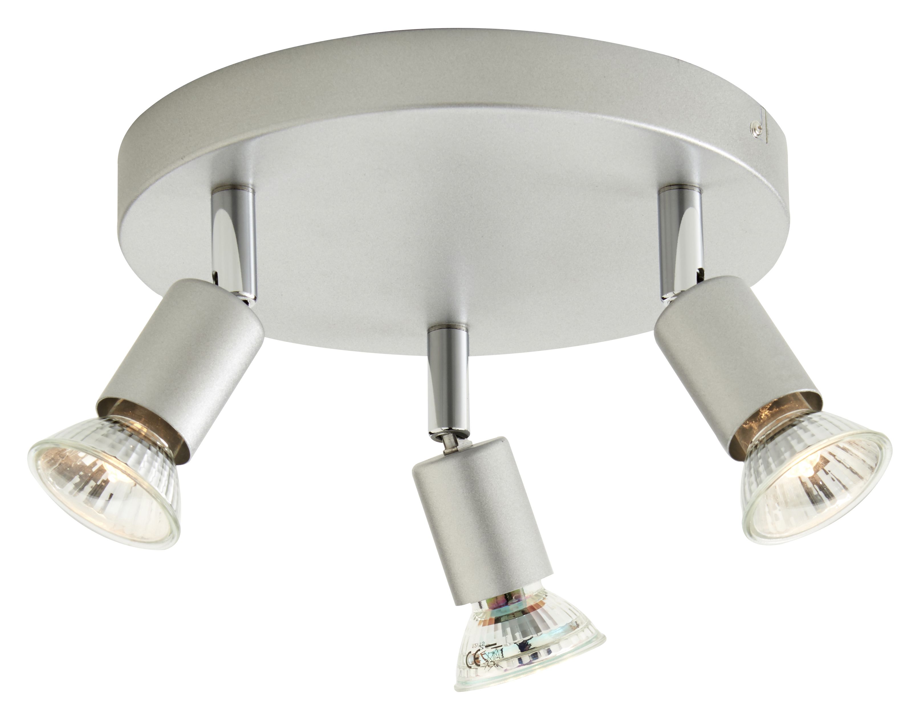 Silver effect 3 Light Spotlight