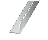 Silver effect Aluminium Equal L-shaped Angle profile, (L)2.5m (W)20mm