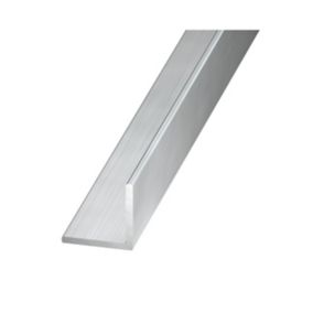 Silver effect Aluminium Equal L-shaped Angle profile, (L)2.5m (W)40mm