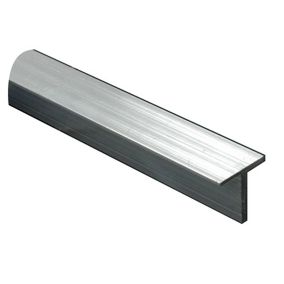 Silver effect Aluminium Equal T-shaped Angle profile, (L)1m (W)15mm (D)15mm (T)1.5mm