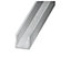 Silver effect Aluminium Equal U-shaped Angle profile, (L)2m (W)8mm