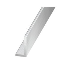 Silver effect Aluminium Unequal L-shaped Angle profile, (L)2m (W)30mm