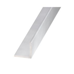Silver effect Anodised Aluminium Equal L-shaped Angle profile, (L)2.5m (W)10mm