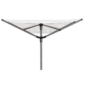 Silver effect Black Plastic & steel 4 Arm Rotary airer, 60m