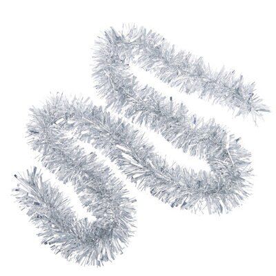 Silver effect Christmas tinsel 2m