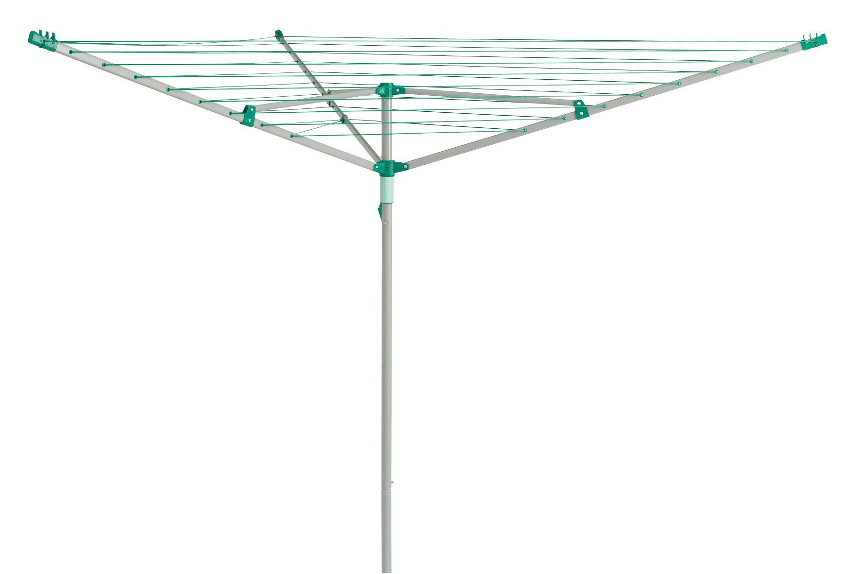 Silver effect Green Plastic steel 3 Arm Rotary airer 40m DIY