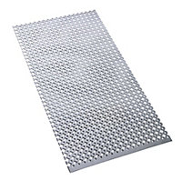Silver effect Perforated steel Perforated Sheet, (H)500mm (W)250mm (T)1mm