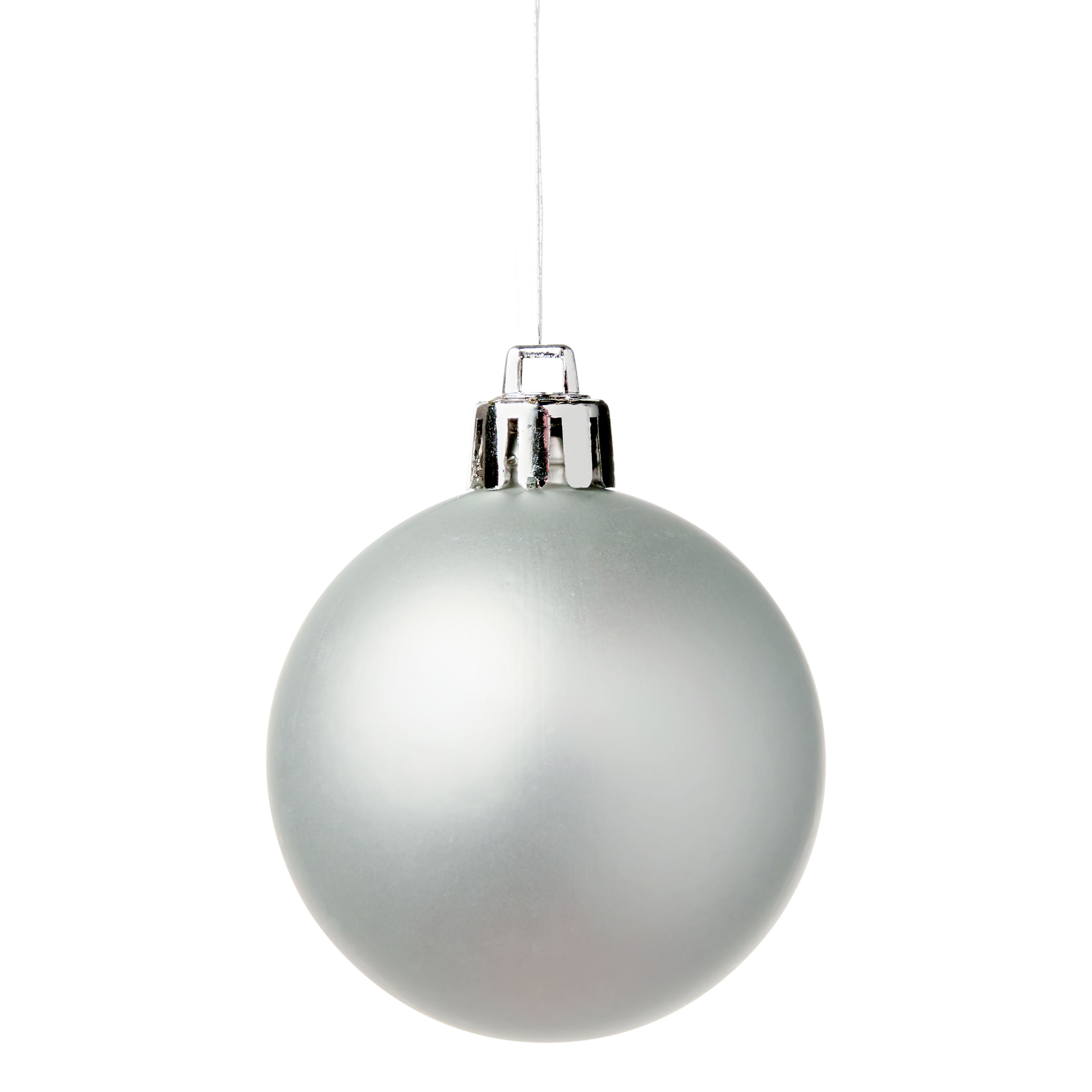 Silver effect Plastic Round Christmas bauble set, Set of 8 (D) 60mm