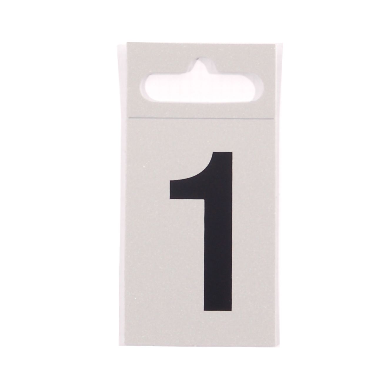 Silver effect Plastic Self-adhesive Door number 1, (H)50mm (W)30mm