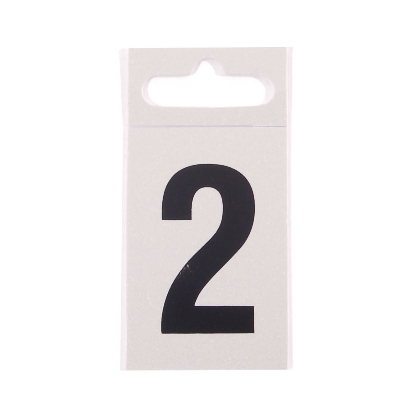 Silver effect Plastic Self-adhesive Door number 2, (H)50mm (W)30mm