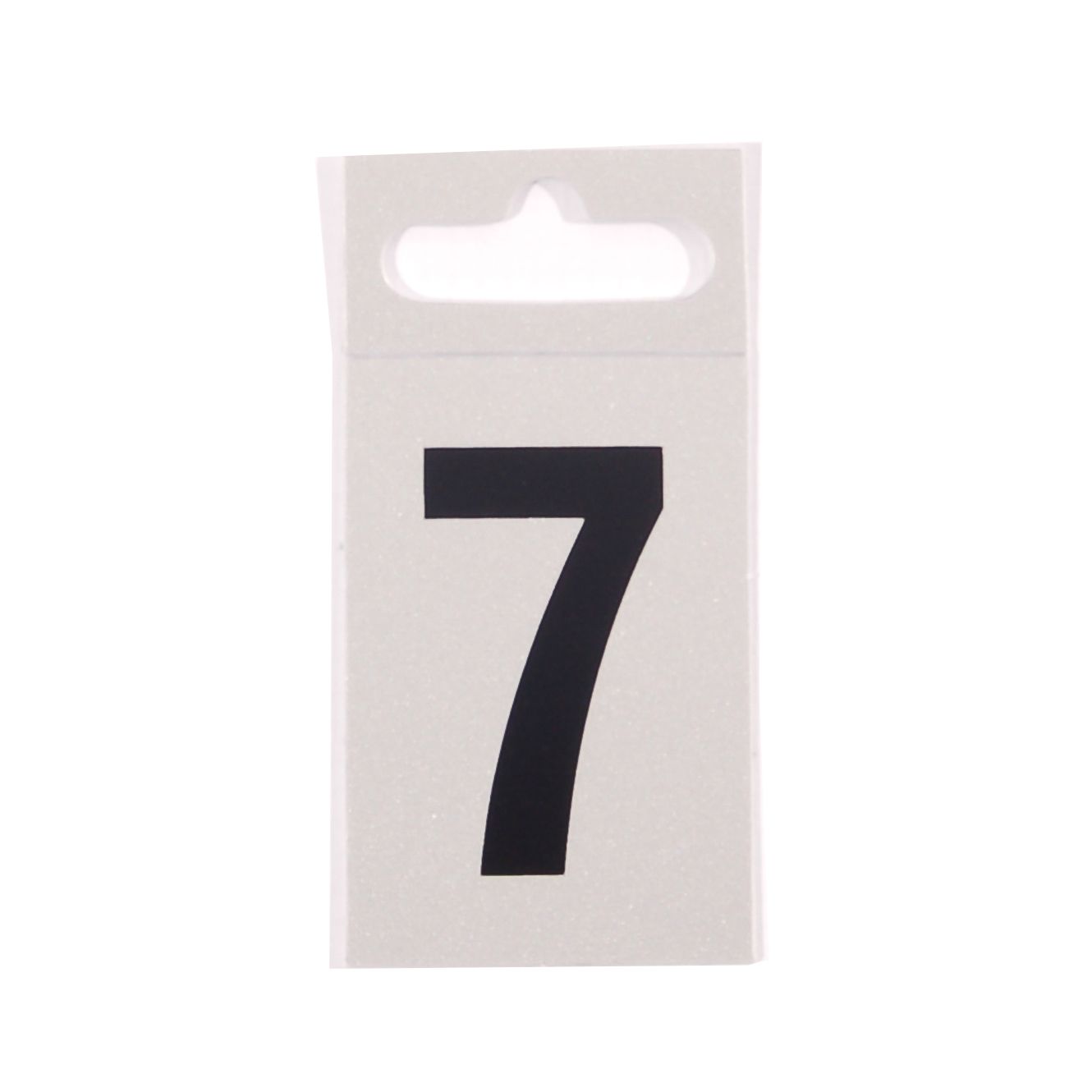 Silver effect Plastic Selfadhesive Door number 7, (H)50mm (W)30mm