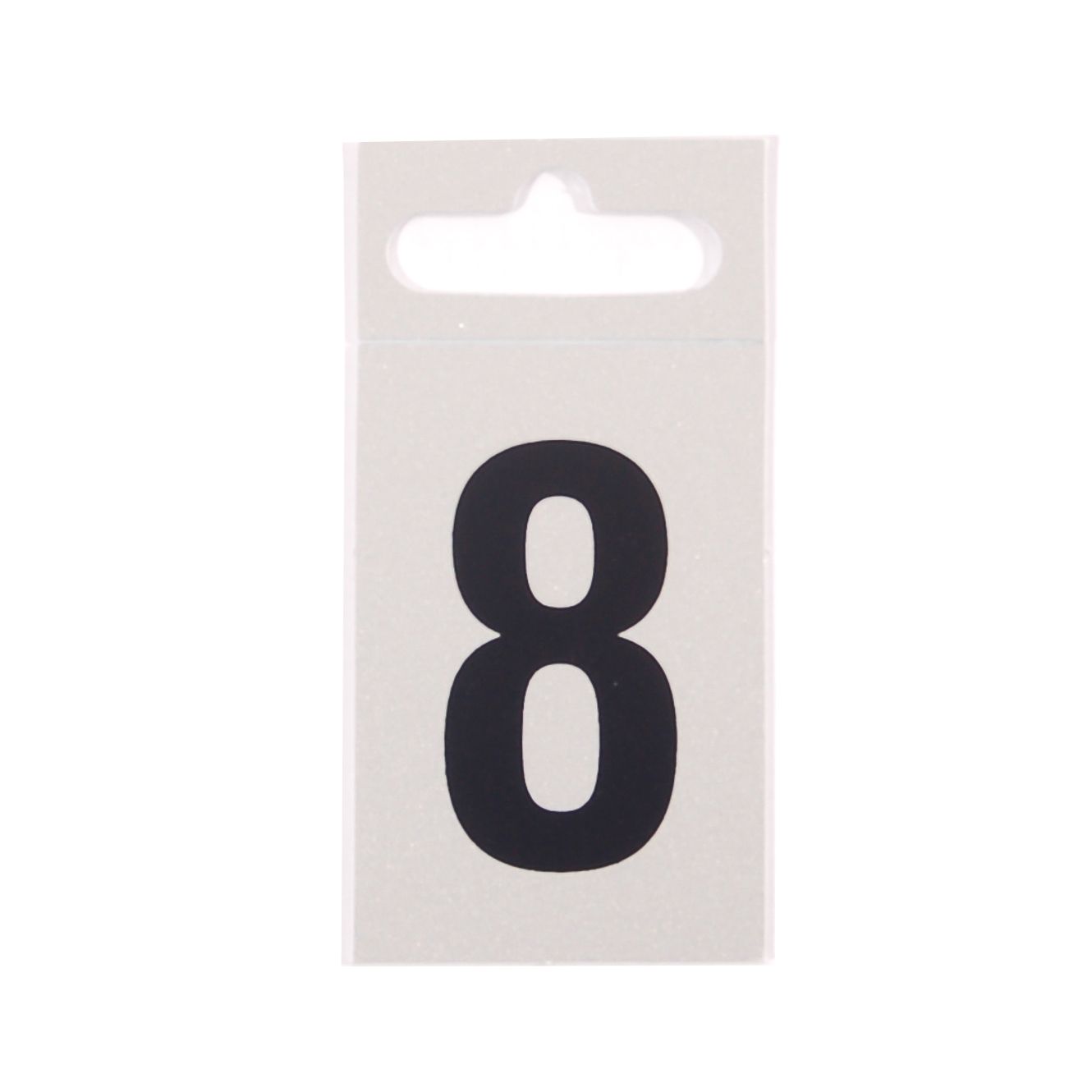 Silver effect Plastic Selfadhesive Door number 8, (H)50mm (W)30mm