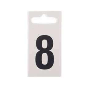 Silver effect Plastic Self-adhesive Door number 8, (H)50mm (W)30mm