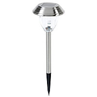 Silver effect Solar-powered LED Outdoor Spike light