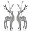 Silver Glitter effect 3D Reindeer Decoration of 2
