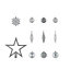 Silver Glitter effect Assorted Decoration, Pack of 50