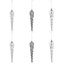 Silver Glitter effect Plastic Icicle Bauble, Set of 6