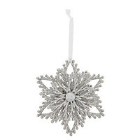 Silver Glitter effect Plastic Snowflake Decoration