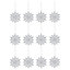 Silver Glitter effect Plastic Snowflake Hanging decoration set, Set of 12