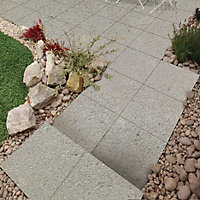 Silver grey Panache Textured Paving slab (L)450 (W)450mm Pack of 40