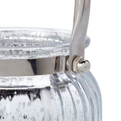 Silver mercury effect Glass & metal Lantern