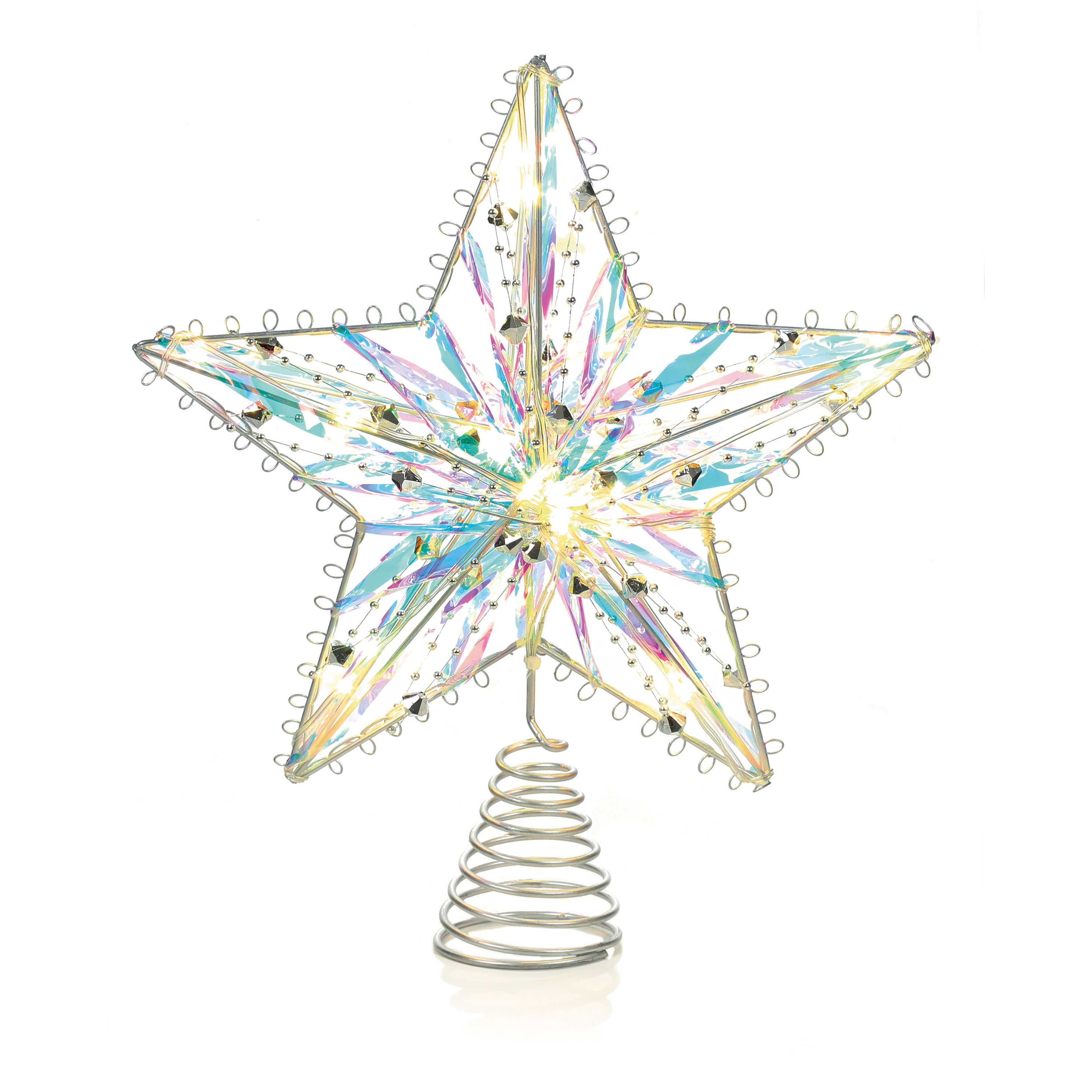 Silver Metallic effect Star Christmas tree topper