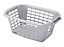 Silver Polypropylene Laundry basket, 40L