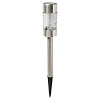 Silver Silver effect Solar-powered LED Outdoor Spike light