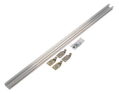 Silver Sliding wardrobe door track (L)1200mm