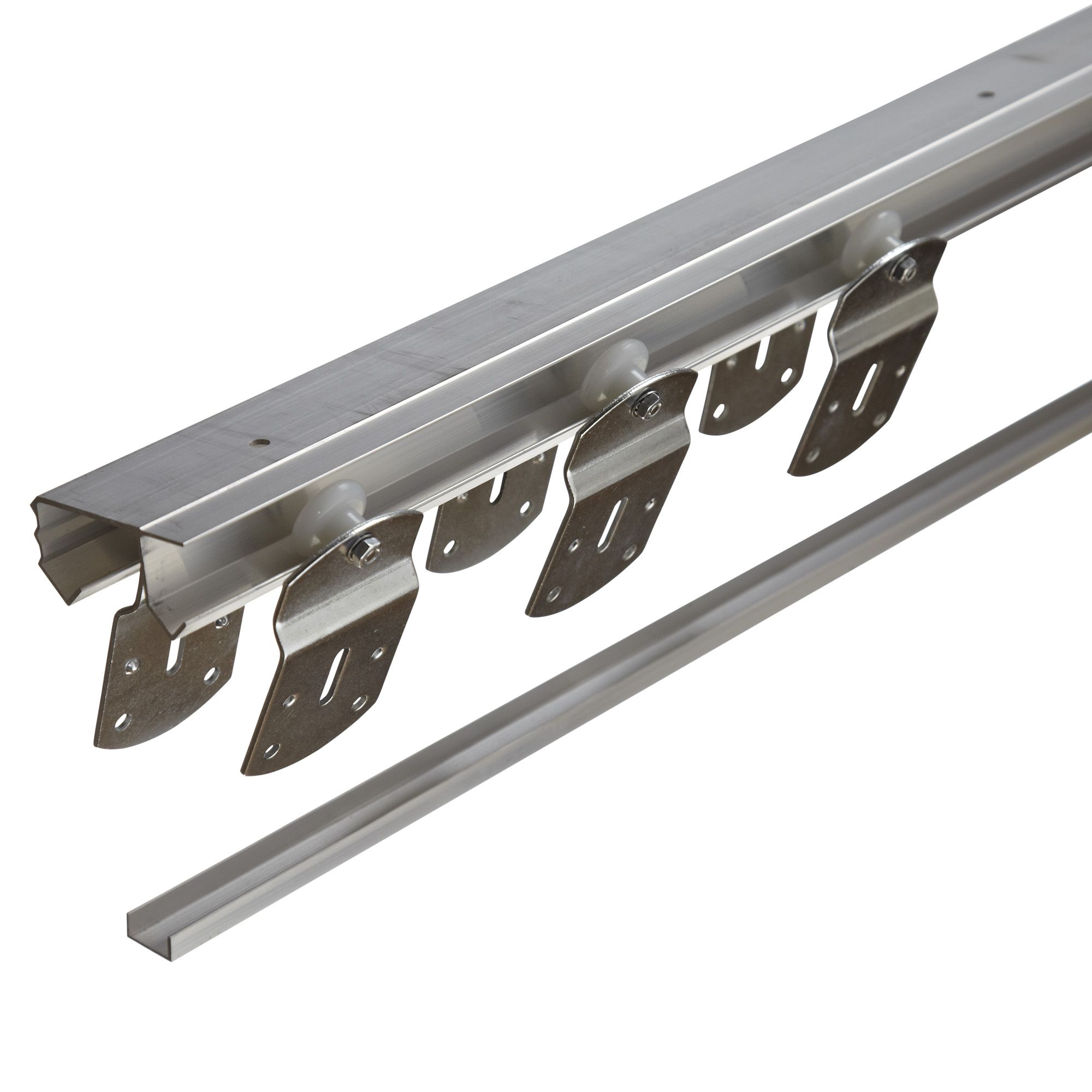 Silver Sliding wardrobe door track set (L)2438mm DIY at B&Q